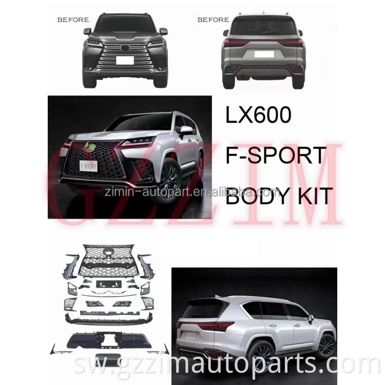 Mbele ya Bumper Grille kwa Uboreshaji wa LX600 hadi toleo la F-Sport